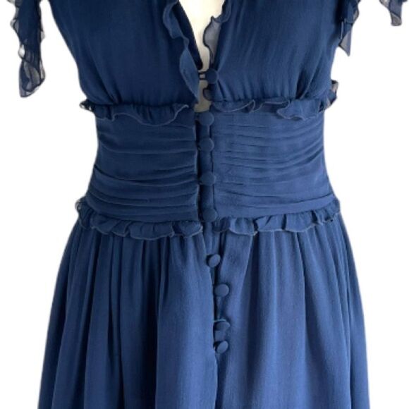 CHLOE Navy Silk Chiffon Dress - Picture 6 of 8